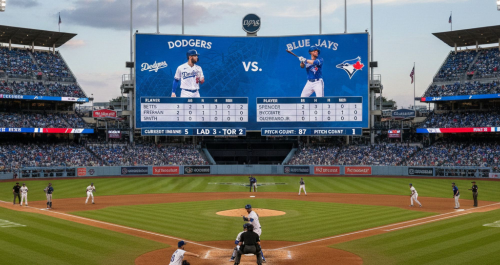 dodgers vs toronto blue jays match player stats