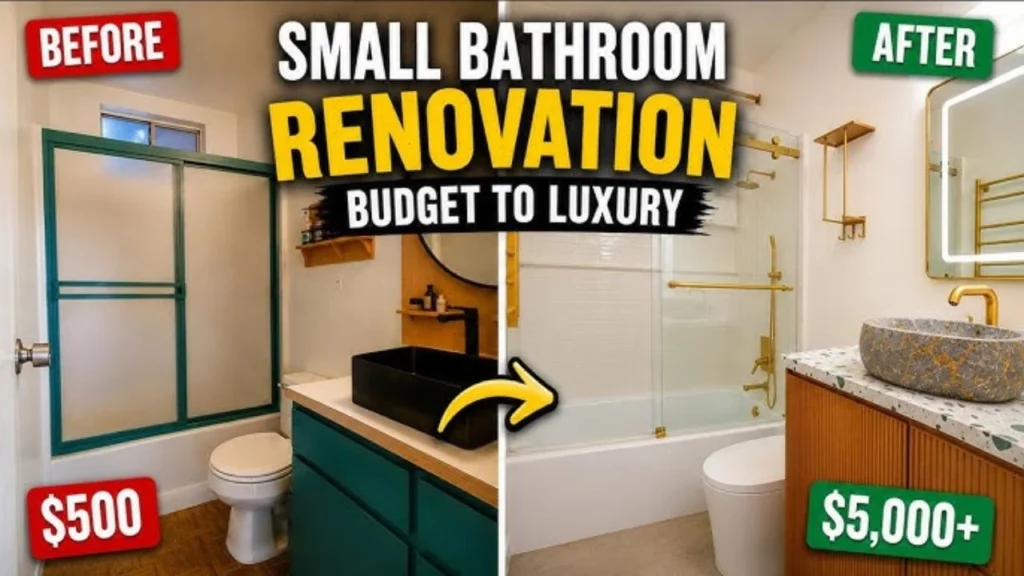 Modern bathroom renovation featuring stylish fixtures, glass shower, and elegant vanity