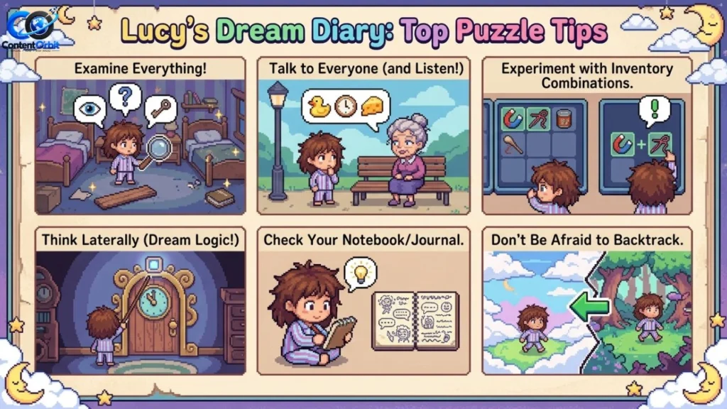 Lucy Dreaming puzzle tips for solving tricky challenges and progressing through the game
