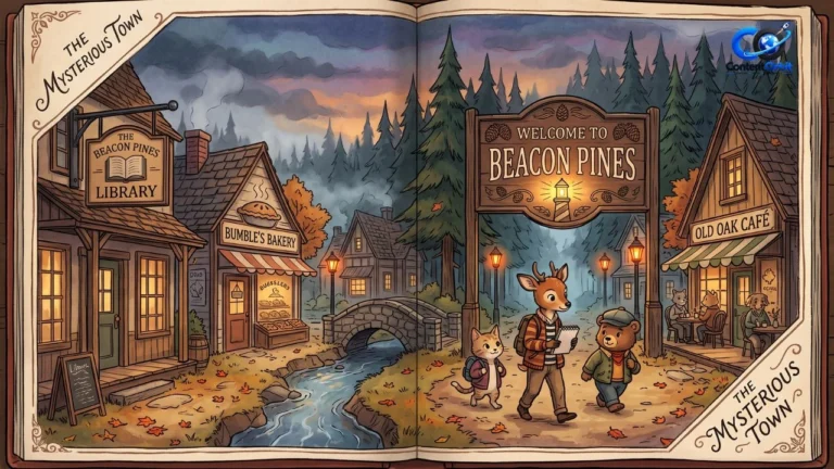 Beacon Pines gameplay showing Luka exploring the mysterious town