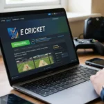 E Cricket game download guide showing the upcoming cricket game and early
