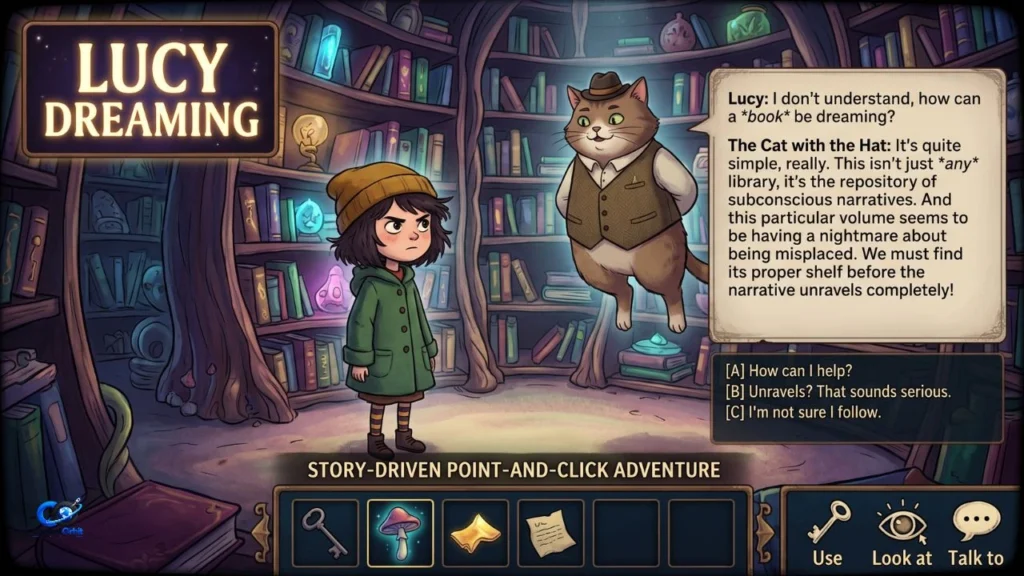 Lucy Dreaming as a story-driven adventure game with engaging gameplay and puzzles
