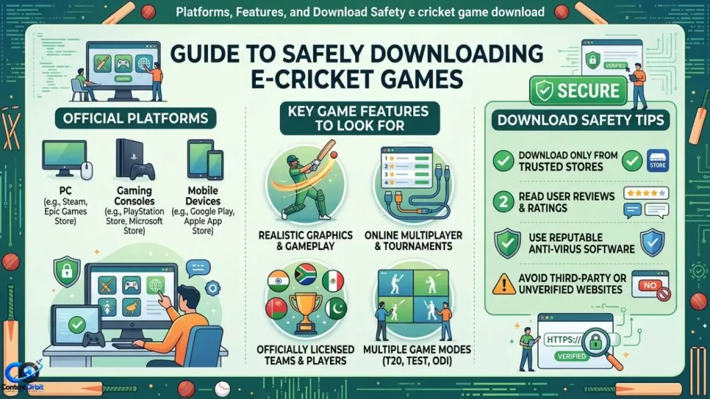“E-Cricket platforms, features, and safe download options”
