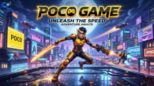 POCO gaming phone running a mobile game with Game Turbo enabled