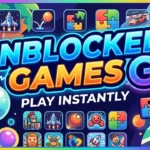 Unblocked games G+ browser game collection on a computer