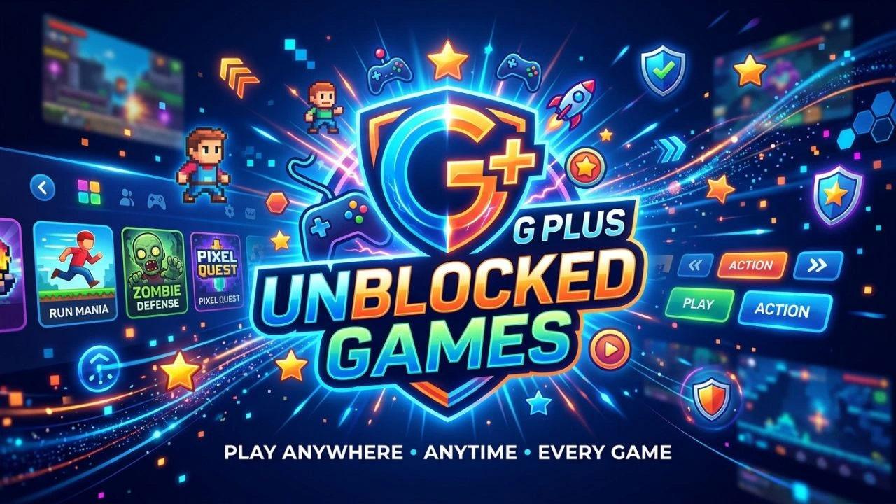 Unblocked games G Plus browser games displayed on a computer screen