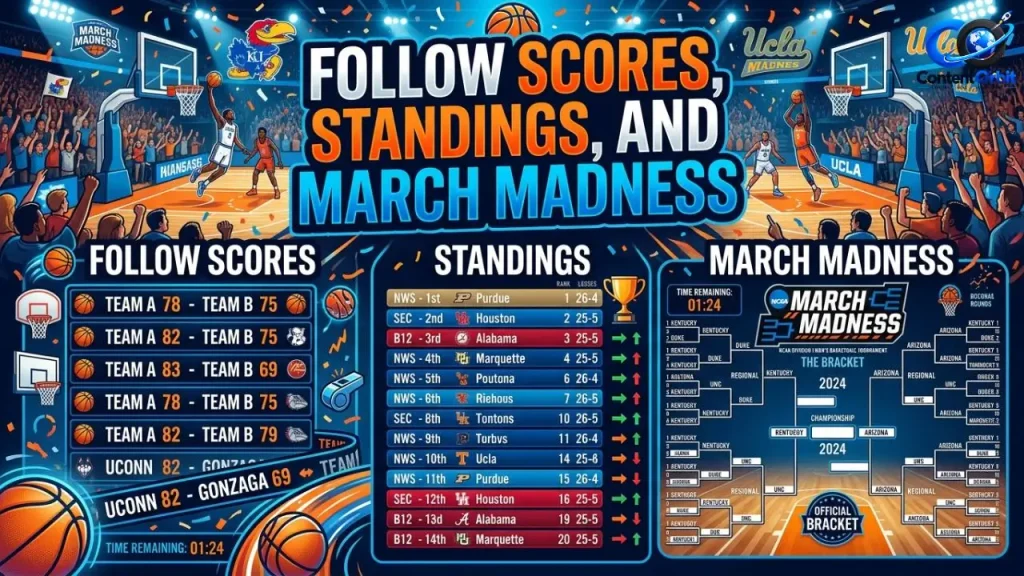 Follow college basketball scores standings and March Madness