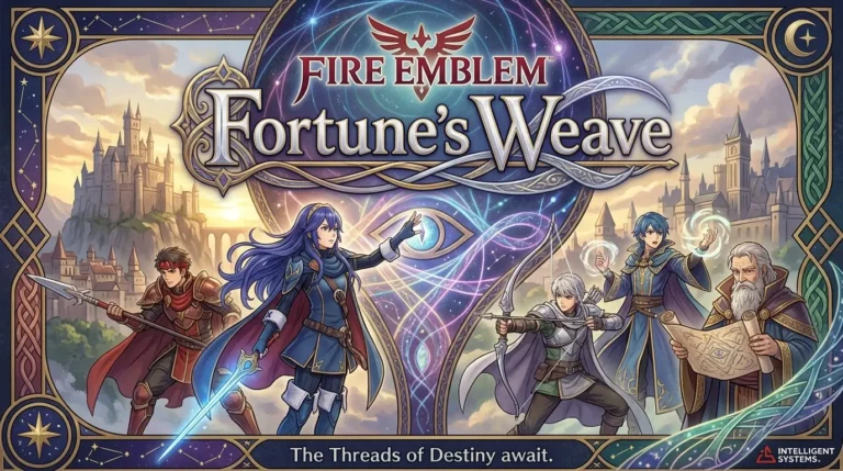 Fire Emblem: Fortune's Weave game featuring tactical battles and fantasy characters