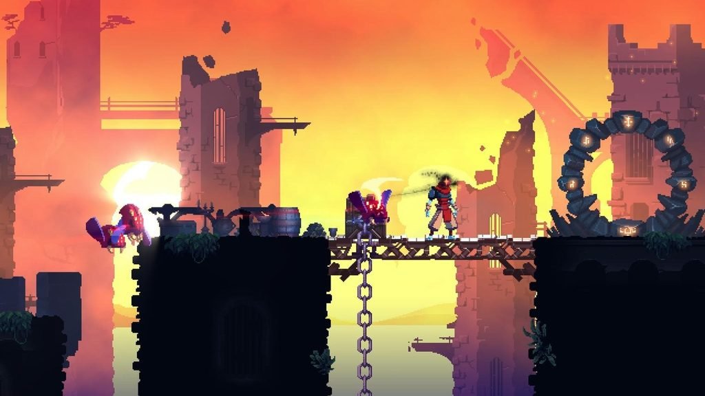 Dead Cells roguelike action game gameplay with a warrior exploring a dangerous castle 🎮