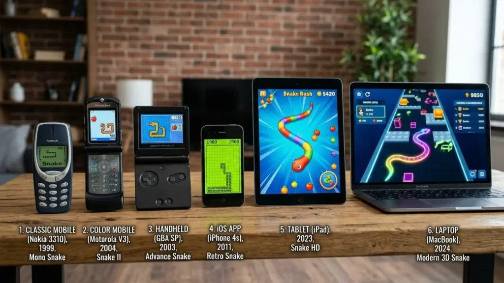 Snake Game on modern devices and across different game versions. I AI Generated