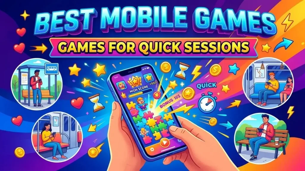 Best mobile games for quick gaming sessions, featuring fun smartphone games for short breaks and casual play. I AI Generated