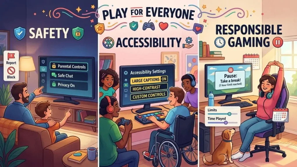 Safety, accessibility, and responsible gaming on Cool Math Games, highlighting safe online gameplay, accessible features, and healthy screen-time habits © ContentOrbit.co.uk I AI Generated