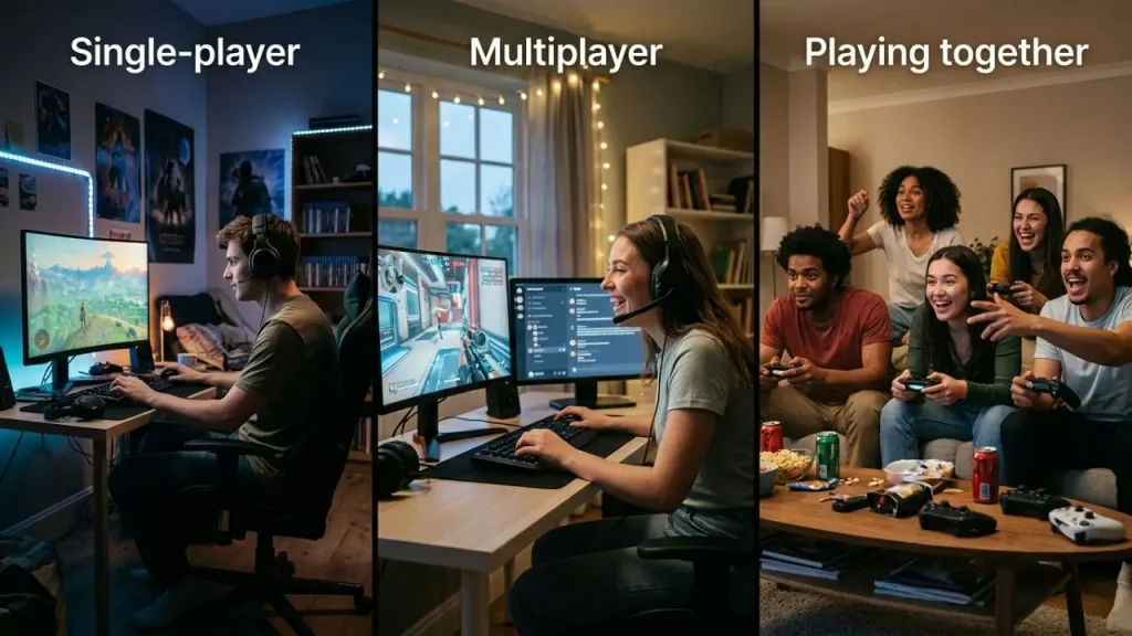Single-player and multiplayer games for solo and social gaming experiences. I AI Generated