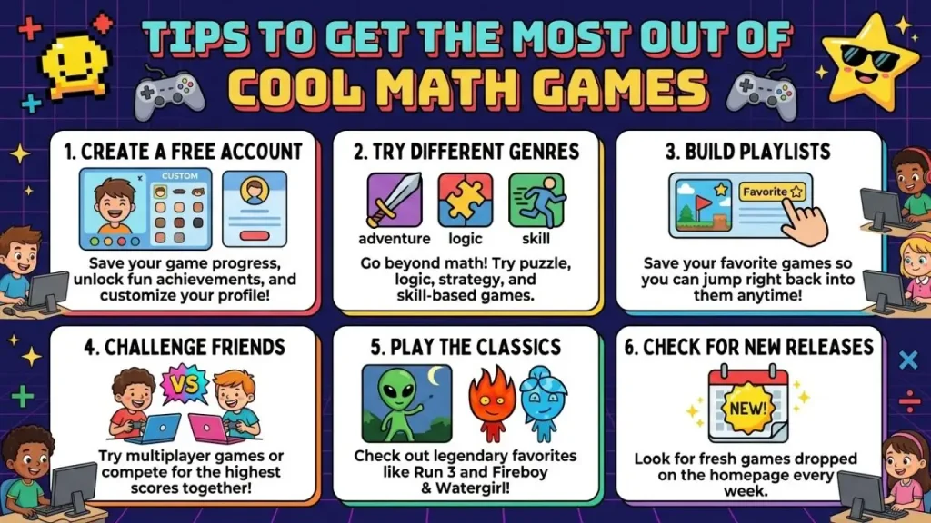 Tips for getting the most out of Cool Math Games, including choosing challenging puzzles, improving problem-solving skills, and enjoying educational online games © ContentOrbit.co.uk I AI Genrated