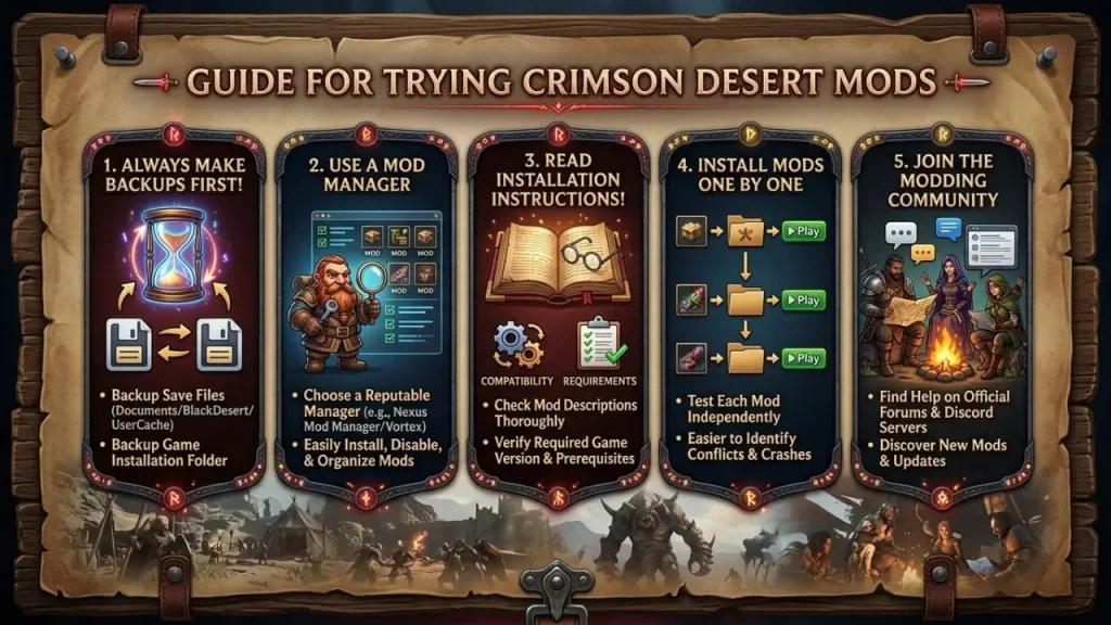Tips for players wanting to try Crimson Desert mods safely and effectively I AI Generated